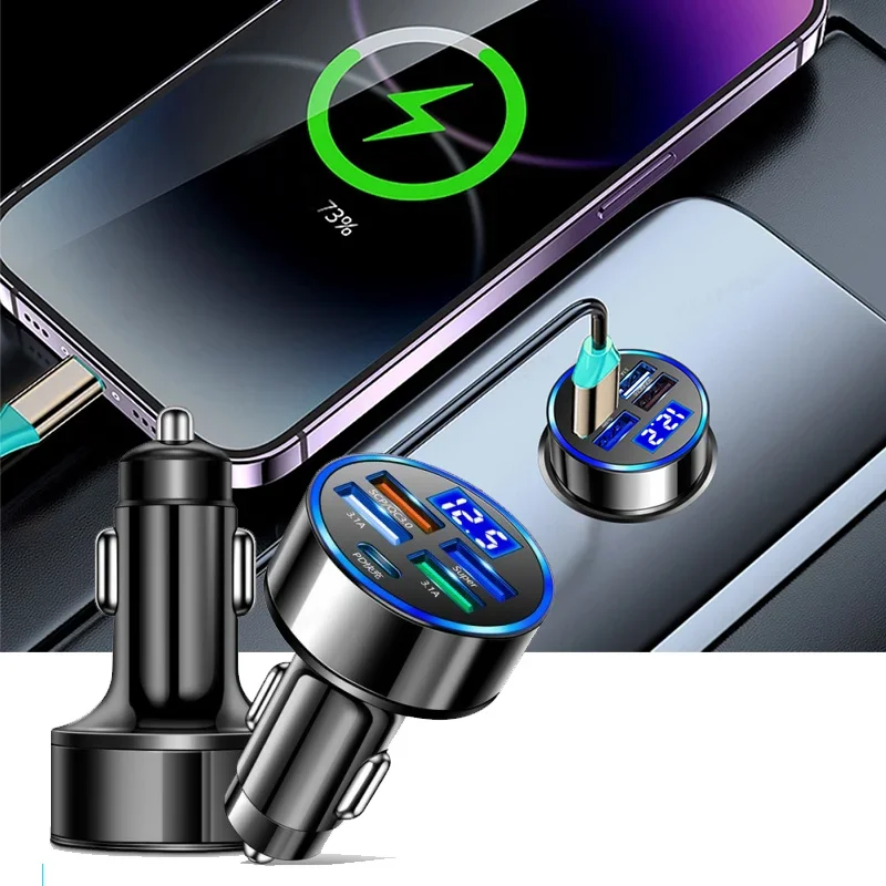 Election Electronics & Gadgets Store Woocommerce Theme - 車 250 ワット超急速充電充電器 5-in-1 アダプタ充電ヘッドコンバータ 4USB