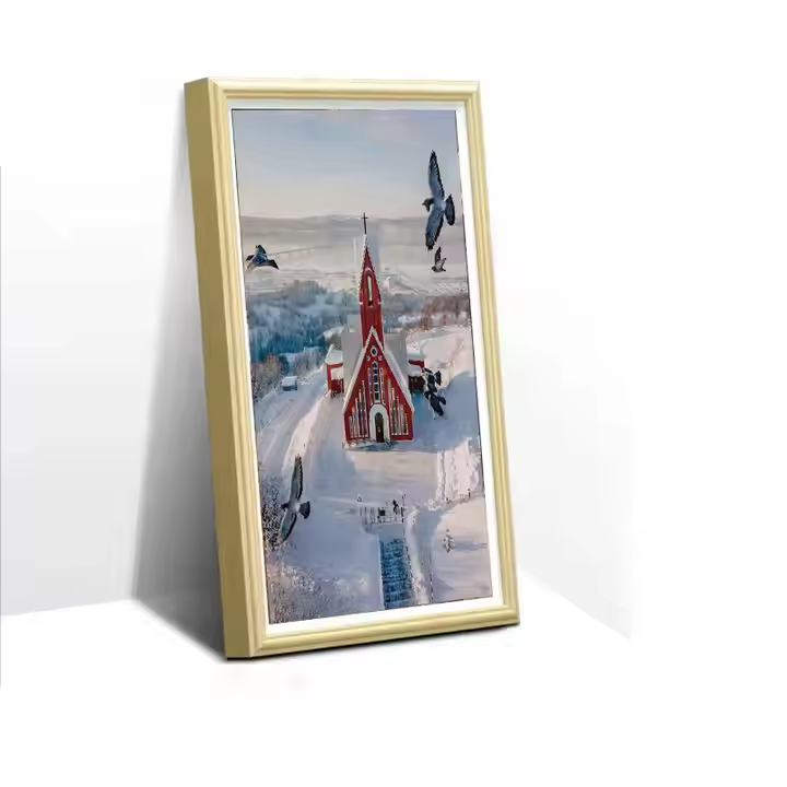 Digital Photo Frame Wifi - 21.5インチ WIFI デジタルフォトフレーム タッチスクリーン 木製アートデザイン ビデオ再生対応