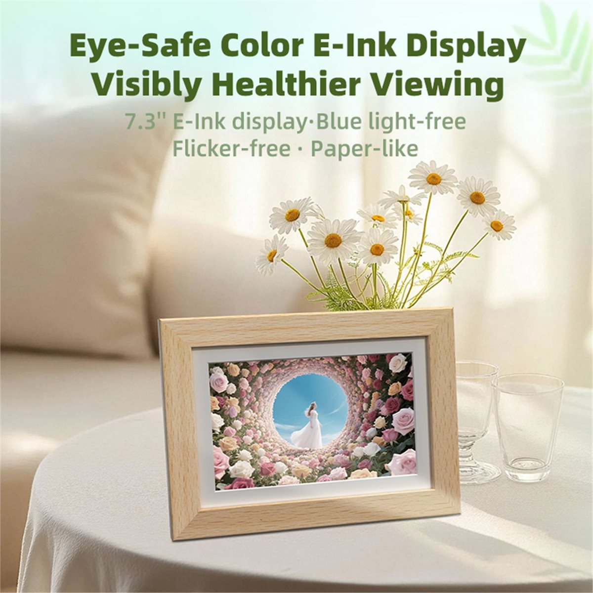 A73T 7.3インチカラーE-Inkディスプレイデジタルフ - Digital Photo Frame Wifi のレビューと価格