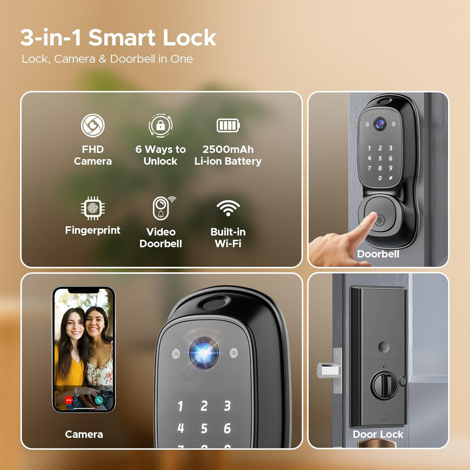 Tuya Wifiスマートドアロック ‎ カメラ＆ドアベル多 - Electronics & Gadgets Starting With T のレビューと価格