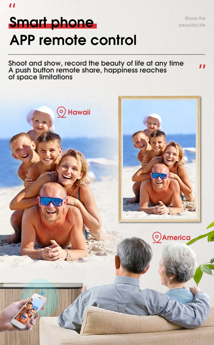 壁掛け式アンチグレアタッチ27インチ木製フレームデジタルフォ - Digital Photo Frame Wifi のレビューと価格