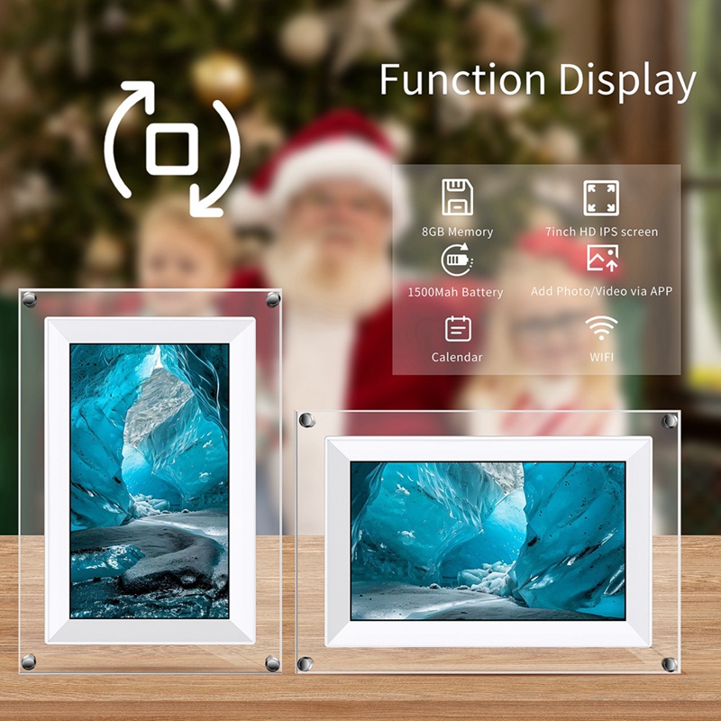 新しい 7 インチ透明アクリルデジタルフォトフレームビデオ画 - Digital Photo Frame Wifi のレビューと価格