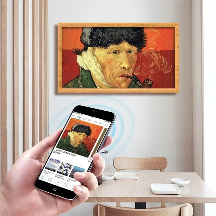 壁掛け式21.5インチ木製フレームオインテリジェントデジタル - Digital Photo Frame Wifi のレビューと価格